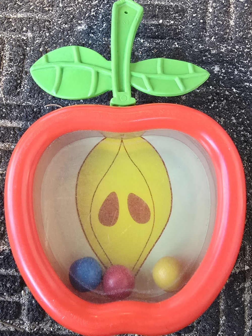 Vintage Playskol Apple Rattle Shaker Toy